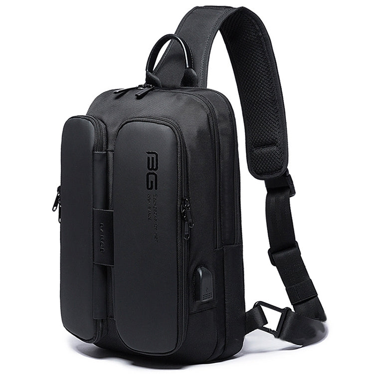 BANGE Fashion Casual Shoulder Bag Outdoor USB Chest Bag, USB Chest Bag USB Chest Bag Black