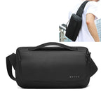 BANGE Sports Leisure Chest Bag Business Waist Bag Trendy Fashion Messenger Bag Shoulder Bag Black