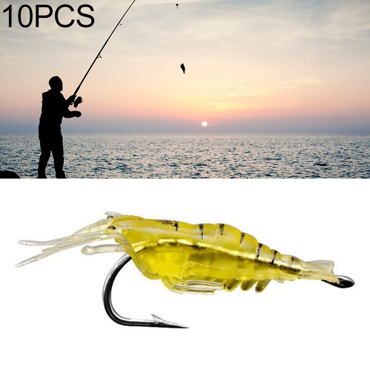 10 PCS 4cm Fishing Soft Artificial Shrimp Bait Lures Popper Poper Baits with Hook, Artificial Shrimp with Hook, Luminous Shrimp with Hook, Pink Shrimp with Hook, Green Shrimp with Hook, Transparent Shrimp with Hook Artificial Shrimp with Hook Natural
