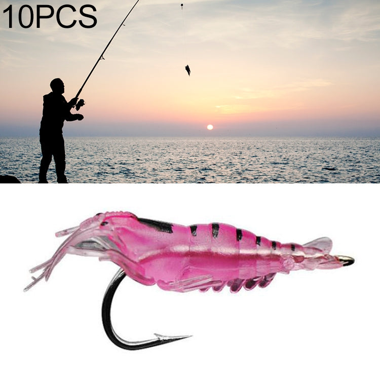 10 PCS 4cm Fishing Soft Artificial Shrimp Bait Lures Popper Poper Baits with Hook, Artificial Shrimp with Hook, Luminous Shrimp with Hook, Pink Shrimp with Hook, Green Shrimp with Hook, Transparent Shrimp with Hook – Durable Build, Easy to Use Pink Shrimp with Hook Pink