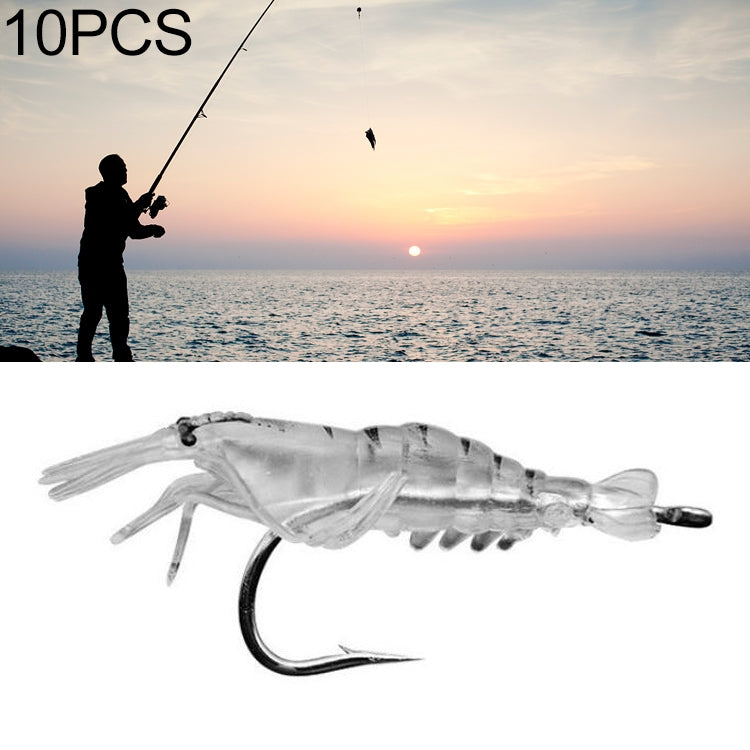 10 PCS 4cm Fishing Soft Artificial Shrimp Bait Lures Popper Poper Baits with Hook, Artificial Shrimp with Hook, Luminous Shrimp with Hook, Pink Shrimp with Hook, Green Shrimp with Hook, Transparent Shrimp with Hook – Durable Build, Easy to Use Transparent Shrimp with Hook Transparent