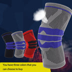 Outdoor Fitness Mountaineering Knit Protection Silicone Anti - collision Spring Support Sports Knee Protector, Size: XL, Size: XL