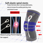Outdoor Fitness Mountaineering Knit Protection Silicone Anti - collision Spring Support Sports Knee Protector, Size: XL, Size: XL