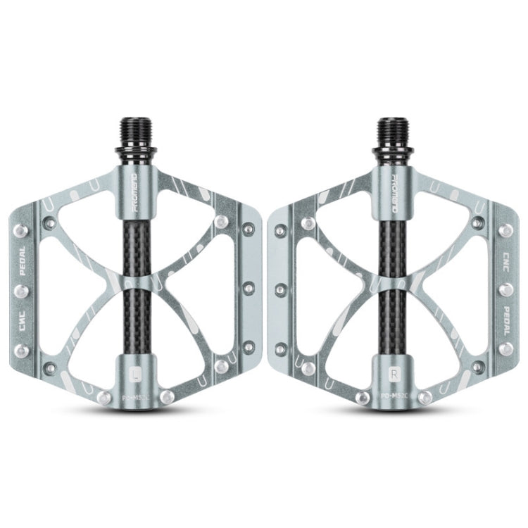 PROMEND PD-M52C 1 Pair Bicycle Aluminum Alloy + Carbon Fiber Tube Bearing Pedals, PD-M52C – Aluminum Alloy PD-M52C Titanium Color
