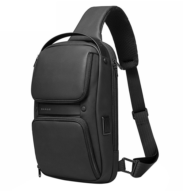 Bange BG-7258 Men Oxford Cloth Waterproof Crossbody Chest Bag with USB Port, Size: 35 x 21 x 12cm, 35 x 21 x 12cm(Black) 35 x 21 x 12cm(Black) Black