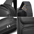 Bange BG-7258 Men Oxford Cloth Waterproof Crossbody Chest Bag with USB Port, Size: 35 x 21 x 12cm, 35 x 21 x 12cm(Black)