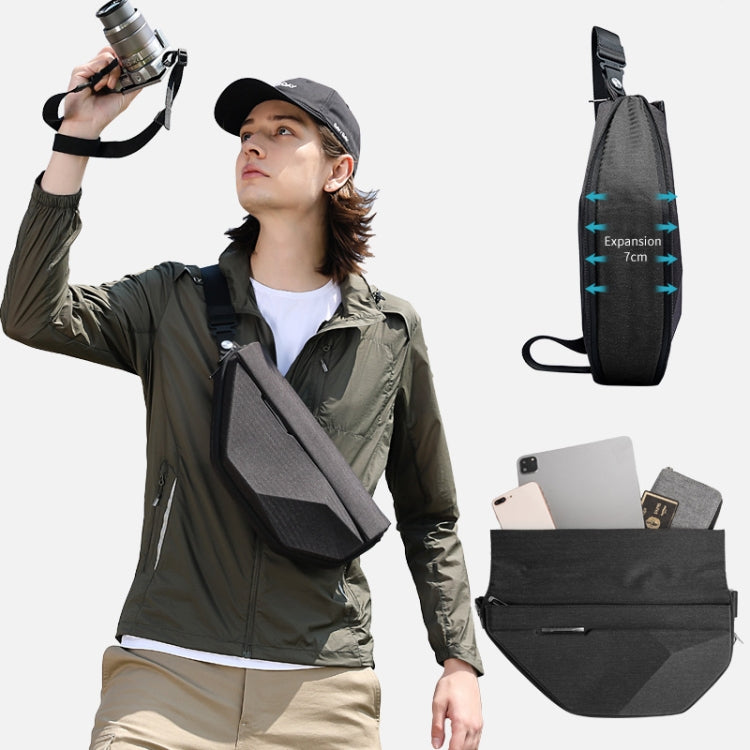 Bange BG-7502 Men Pyramid Hard Shell Waterproof Crossbody Chest Bag, Size: 35 x 18 x 5cm, 35 x 18 x 5cm(Black)
