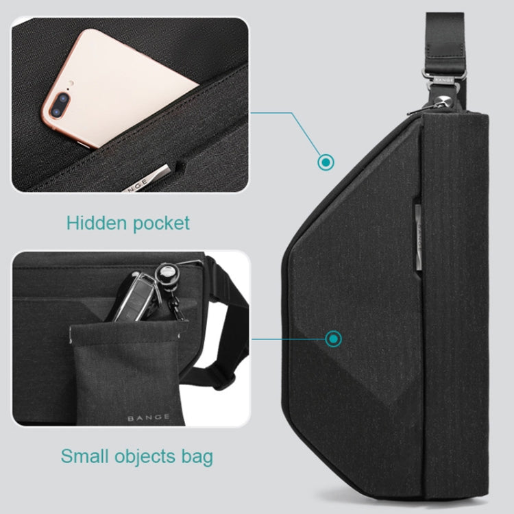 Bange BG-7502 Men Pyramid Hard Shell Waterproof Crossbody Chest Bag, Size: 35 x 18 x 5cm, 35 x 18 x 5cm(Black)