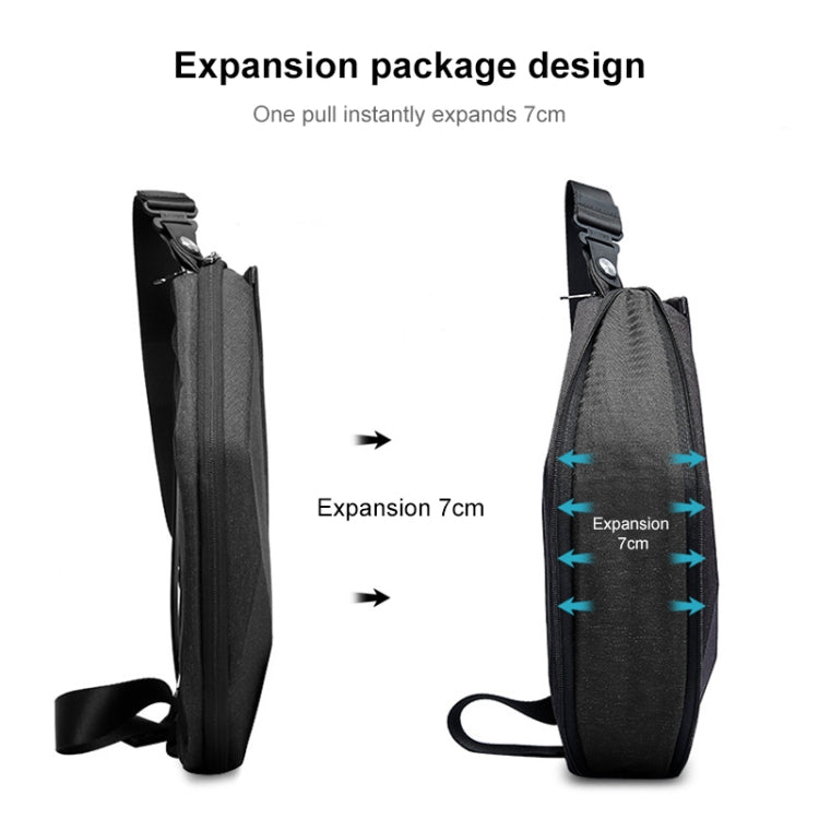 Bange BG-7502 Men Pyramid Hard Shell Waterproof Crossbody Chest Bag, Size: 35 x 18 x 5cm, 35 x 18 x 5cm(Black)