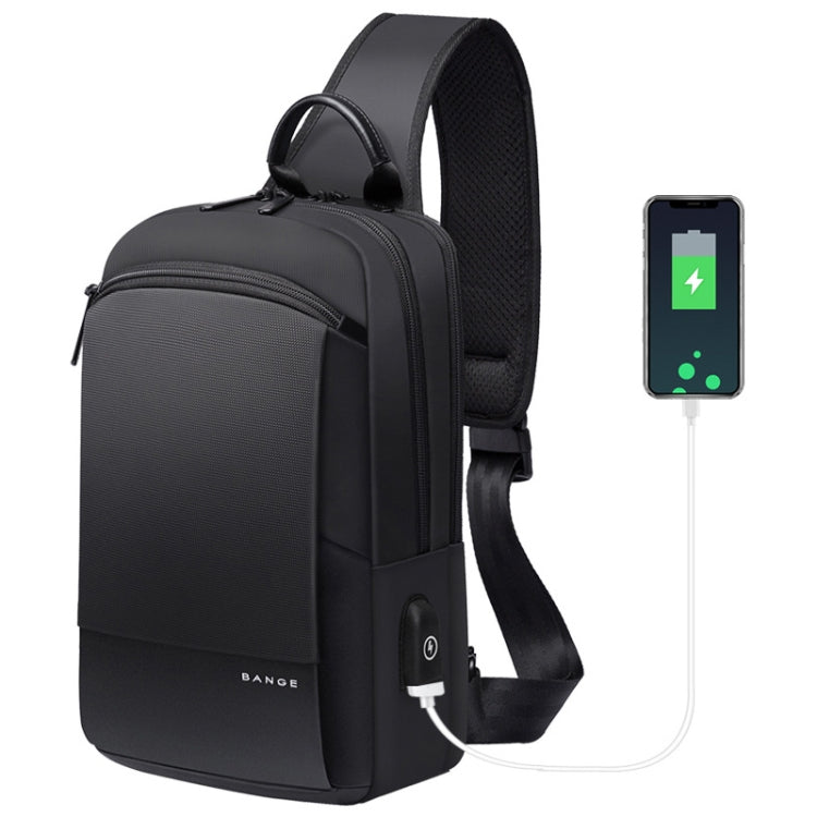Bange BG-77112 Men Oxford Cloth Waterproof Crossbody Chest Bag with USB Port, Size: 30 x 19 x 13cm, 30 x 19 x 13cm (Black) 30 x 19 x 13cm (Black)