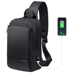 Bange BG-77112 Men Oxford Cloth Waterproof Crossbody Chest Bag with USB Port, Size: 30 x 19 x 13cm, 30 x 19 x 13cm (Black) 30 x 19 x 13cm (Black)