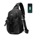 Bange BG-77120 Men Waterproof Crossbody Chest Bag with USB Port, Size: 36 x 22 x 10cm, 36 x 22 x 10cm(Black) 36 x 22 x 10cm(Black)