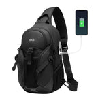 Bange BG-77120 Men Waterproof Crossbody Chest Bag with USB Port, Size: 36 x 22 x 10cm, 36 x 22 x 10cm(Black) 36 x 22 x 10cm(Black)
