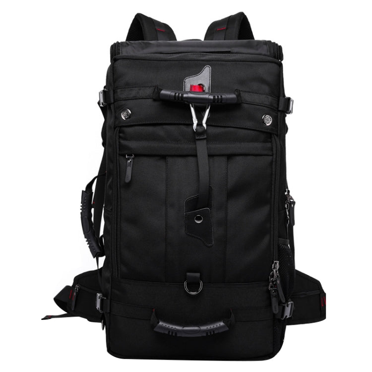 KAKA kaka2070 Oversized Version Men Oxford Cloth Waterproof Backpack Mountain Bag, Capacity: 50L, 50L(Army Green), 50L(Black), 50L(Blue) – Waterproof, Wear-resistant 50L(Black) Black