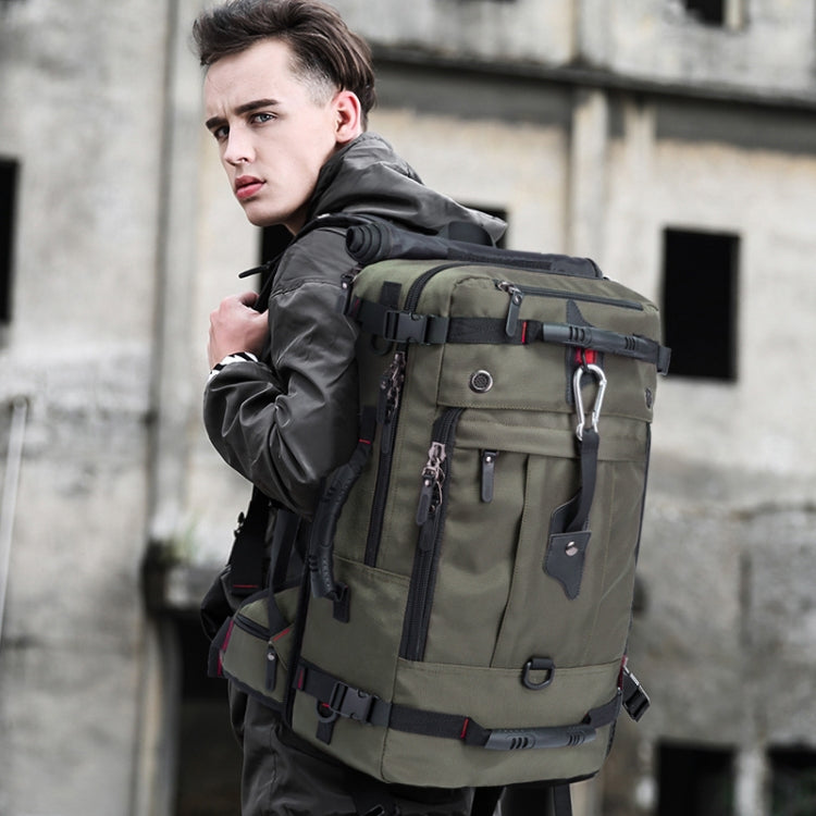 KAKA kaka2070 Oversized Version Men Oxford Cloth Waterproof Backpack Mountain Bag, Capacity: 50L, 50L(Army Green), 50L(Black), 50L(Blue)