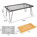 AOTU YT1001 Outdoor Folding Mesh Bamboo Desk with Storage Bag, 1 Net Table + 1 Bamboo Board + 1 Storage Bag