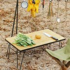 AOTU YT1001 Outdoor Folding Mesh Bamboo Desk with Storage Bag, 1 Net Table + 1 Bamboo Board + 1 Storage Bag