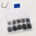 ISE 500 PCS Mixed Size Fish Barbed Hook Fishing Hooks, 3-12# 3-12#