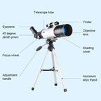 WR852 16x/66x70 High Definition High Times Astronomical Telescope with Tripod, 66x70 White