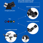 WR852 16x/66x70 High Definition High Times Astronomical Telescope with Tripod, 66x70 White