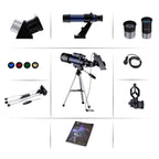 WR852-3 16x/66x70 High Definition High Times Astronomical Telescope with Tripod & Phone Fixing Clip & Moon Filter, 66x70 White + Moon Filter, 66x70 Blue + Moon Filter – Durable Build, Easy to Use