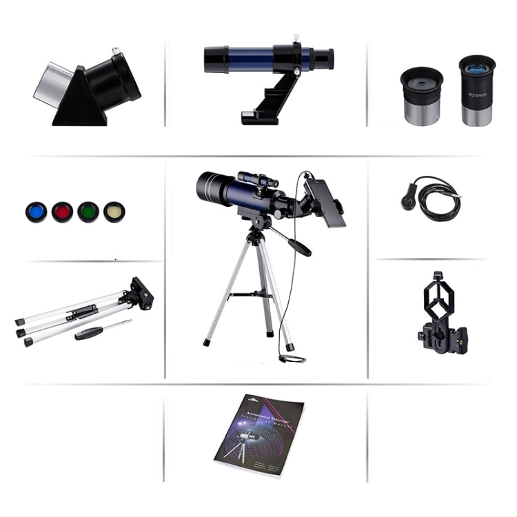 WR852-3 16x/66x70 High Definition High Times Astronomical Telescope with Tripod & Phone Fixing Clip & Moon Filter, 66x70 White + Moon Filter, 66x70 Blue + Moon Filter – Durable Build, Easy to Use