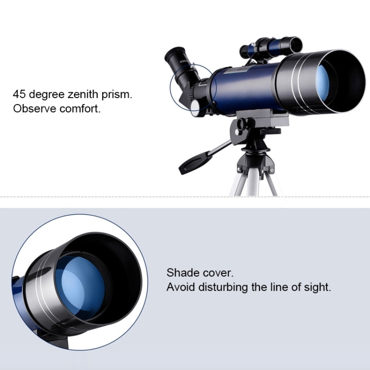 WR852-3 16x/66x70 High Definition High Times Astronomical Telescope with Tripod & Phone Fixing Clip & Moon Filter, 66x70 White + Moon Filter, 66x70 Blue + Moon Filter – Durable Build, Easy to Use