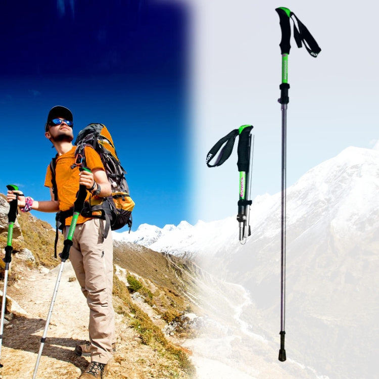 125cm Adjustable Portable Outdoor Aluminum Alloy Trekking Poles Stick, Green#125cm, Blue#125cm, Red#125cm, Yellow#125cm Green#125cm Green