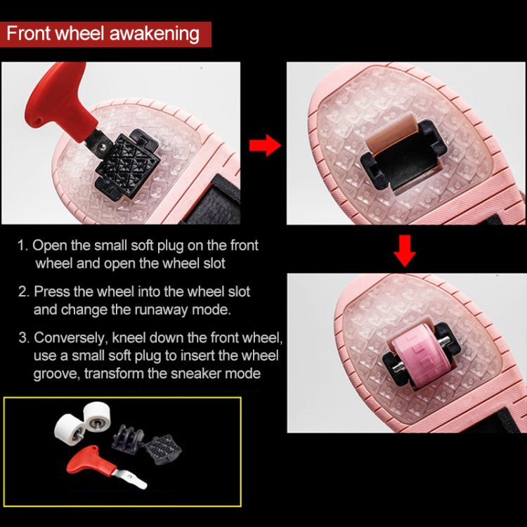 CD03 LED Double Wheel Wing Roller Skating Shoes, Size : 40, Size : 40 (Black), Size : 40 (Pink), Size : 40 (Gold), 40 (Silver)
