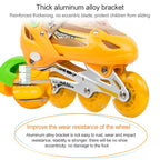 Adjustable Children Full Flash Single Four-wheel Roller Skates Skating Shoes Set, Size : S, Size : S (Pink), Size : S (Gold), Size : S (Blue), Size : S (Red)