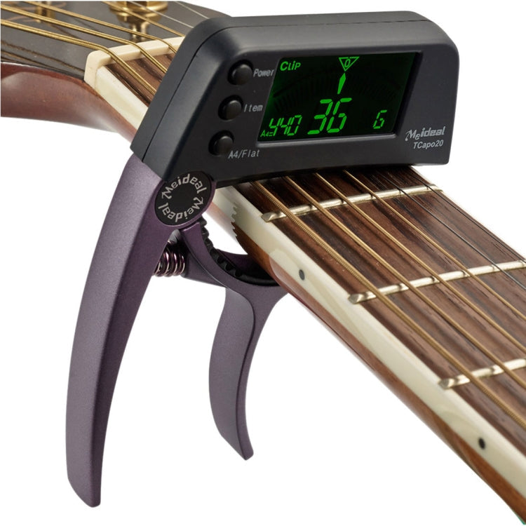 Professional Guitar Tuner Clip, Loftstyle Chromatic Clip-on Tuner with Rotational LCD Screen Light Display Single-handed Guitar Capo – Durable Build, Easy to Use Coffee