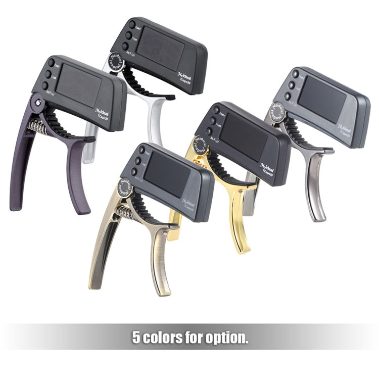 Professional Guitar Tuner Clip, Loftstyle Chromatic Clip-on Tuner with Rotational LCD Screen Light Display Single-handed Guitar Capo – Durable Build, Easy to Use