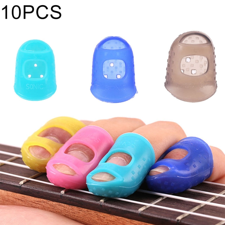 10 PCS Guitar Ukulele Stringed Instrument Finger Protector Anti-pain Finger Cap in Random Color Delivery(Size: M), 10 PCS Finger Protector 10 PCS Finger Protector