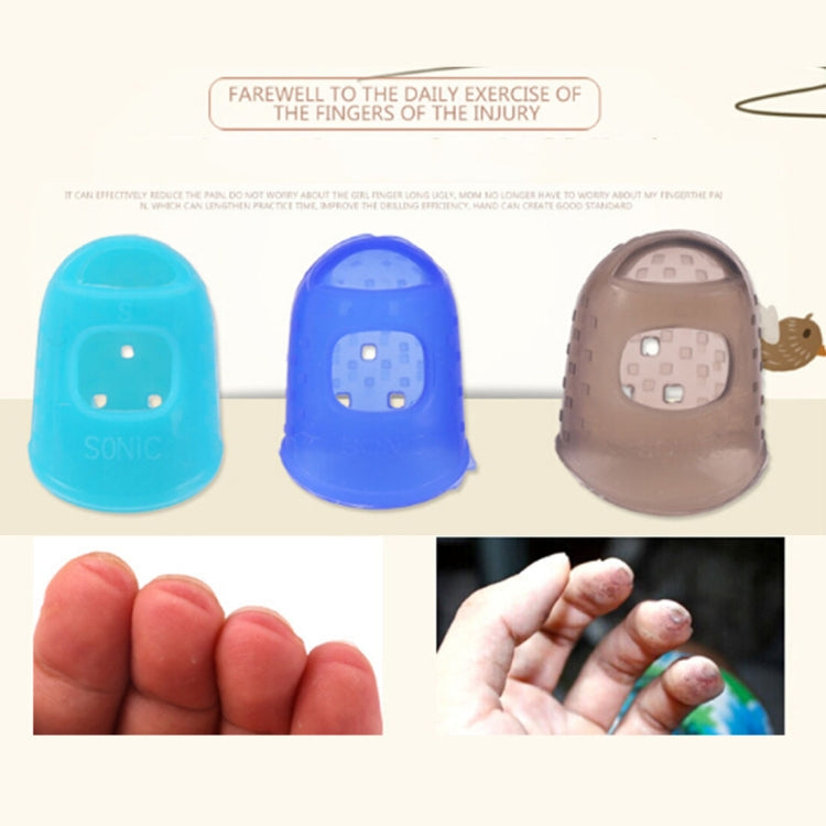 10 PCS Guitar Ukulele Stringed Instrument Finger Protector Anti-pain Finger Cap in Random Color Delivery(Size: M), 10 PCS Finger Protector