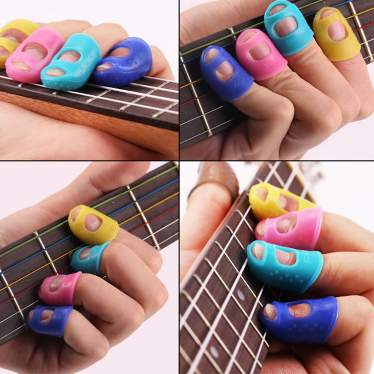 10 PCS Guitar Ukulele Stringed Instrument Finger Protector Anti-pain Finger Cap in Random Color Delivery(Size: M), 10 PCS Finger Protector