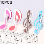 10 PCS PP Material Stainless Steel Spring Music Note Shape Book Clip Deluxe Page Holder, Random Color Delivery, Random Color Delivery Random Color Delivery