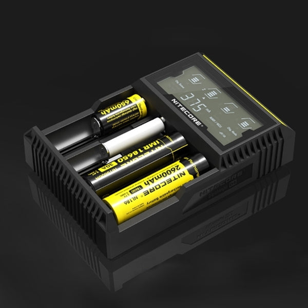 Nitecore D4 Intelligent Digi Smart Charger with LCD Display for 14500, 16340 (RCR123), 18650, 22650, 26650, Ni-MH and Ni-Cd (AA, AAA) Battery, D4 D4