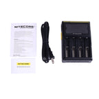 Nitecore D4 Intelligent Digi Smart Charger with LCD Display for 14500, 16340 (RCR123), 18650, 22650, 26650, Ni-MH and Ni-Cd (AA, AAA) Battery, D4