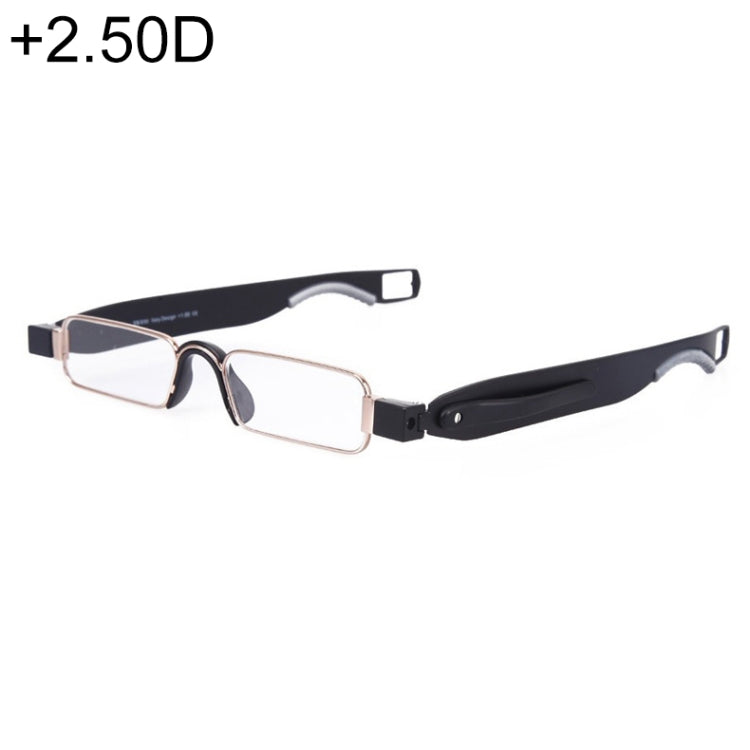 Portable Folding 360 Degree Rotation Presbyopic Reading Glasses with Pen Hanging, +2.50D, +2.50D +2.50D OG4378B