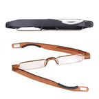 Portable Folding 360 Degree Rotation Presbyopic Reading Glasses with Pen Hanging, +2.50D, +2.50D
