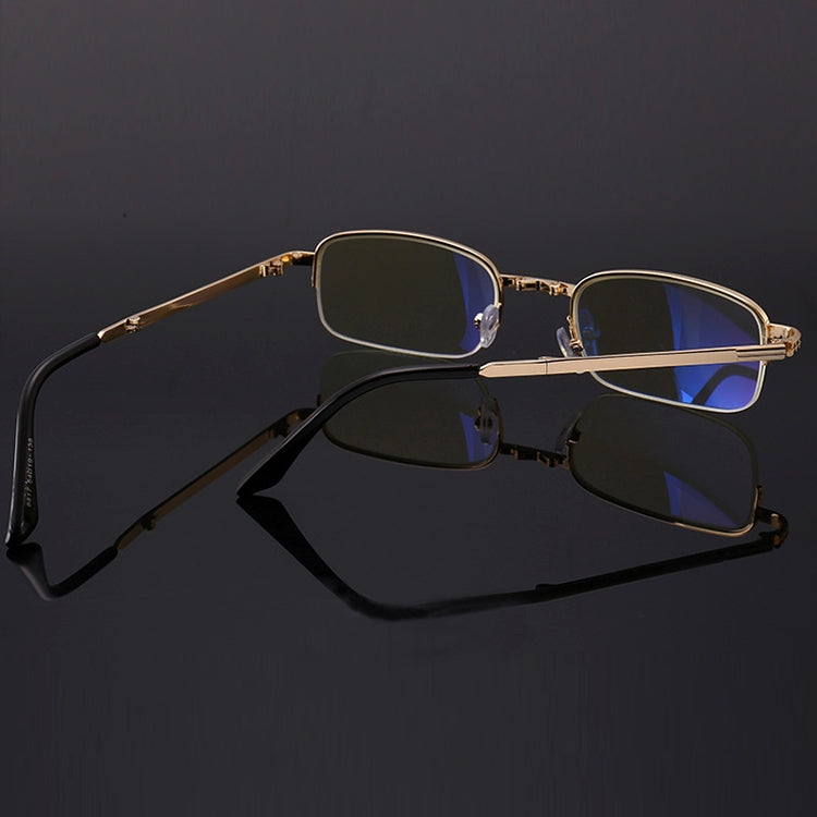 Folding Anti Blue-ray Presbyopic Reading Glasses with Case & Cleaning Cloth, +2.00D, +2.00D