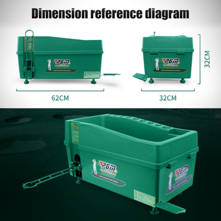 PGM Golf Ball Dispenser Automatic Tee Up Machine with Club Rack, Size: 62x32x32cm, 62x32x32cm Green