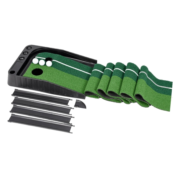 PGM Golf Mini Putting Mat Push Rod Trainer 2.5m, with Auto Ball Return Fairway, 2.5m, with Auto Ball Return Fairway