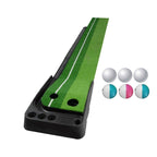 PGM Golf Putting Mat Push Rod Trainer 3m, with Three Soft Balls & Three Bicolor Balls & Auto Ball Return Fairway, 3m, with Three Soft Balls & Three Bicolor Balls & Auto Ball Return Fairway 3m, with Three Soft Balls & Three Bicolor Balls & Auto Ball Return Fairway