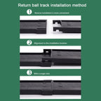 PGM Golf Putting Mat Push Rod Trainer 3m, with Three Soft Balls & Three Bicolor Balls & Auto Ball Return Fairway, 3m, with Three Soft Balls & Three Bicolor Balls & Auto Ball Return Fairway