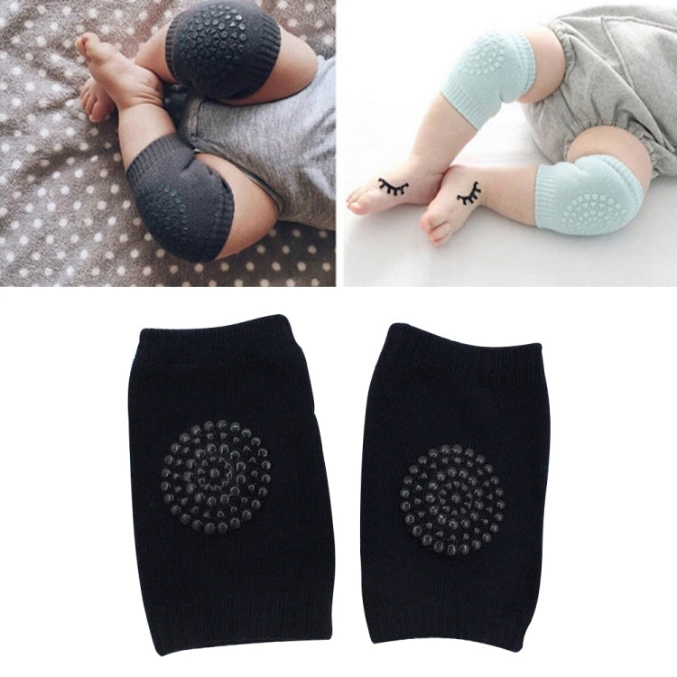 One Pair Anti-slip Children Baby Crawling Walking Knee Guard Elbow Guard Protecting Pads, 12*9CM (Black) 12*9CM (Black) Black