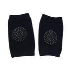 One Pair Anti-slip Children Baby Crawling Walking Knee Guard Elbow Guard Protecting Pads, 12*9CM (Black)