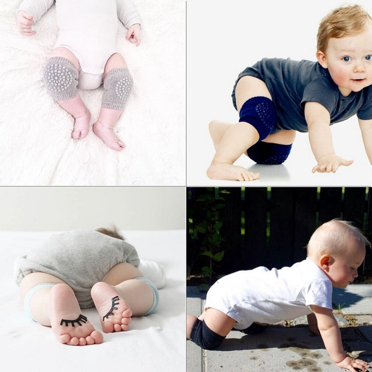 One Pair Anti-slip Children Baby Crawling Walking Knee Guard Elbow Guard Protecting Pads, 12*9CM (Black)