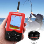 XJ-01 Wireless Fish Detector 125KHz Sonar Sensor 0.6-36m Depth Locator Fishes Finder with 2.4 inch LCD Screen & Antenna, Built-in Water Temperature Sensor, XJ-01 XJ-01
