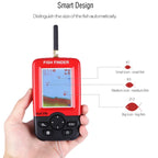 XJ-01 Wireless Fish Detector 125KHz Sonar Sensor 0.6-36m Depth Locator Fishes Finder with 2.4 inch LCD Screen & Antenna, Built-in Water Temperature Sensor, XJ-01